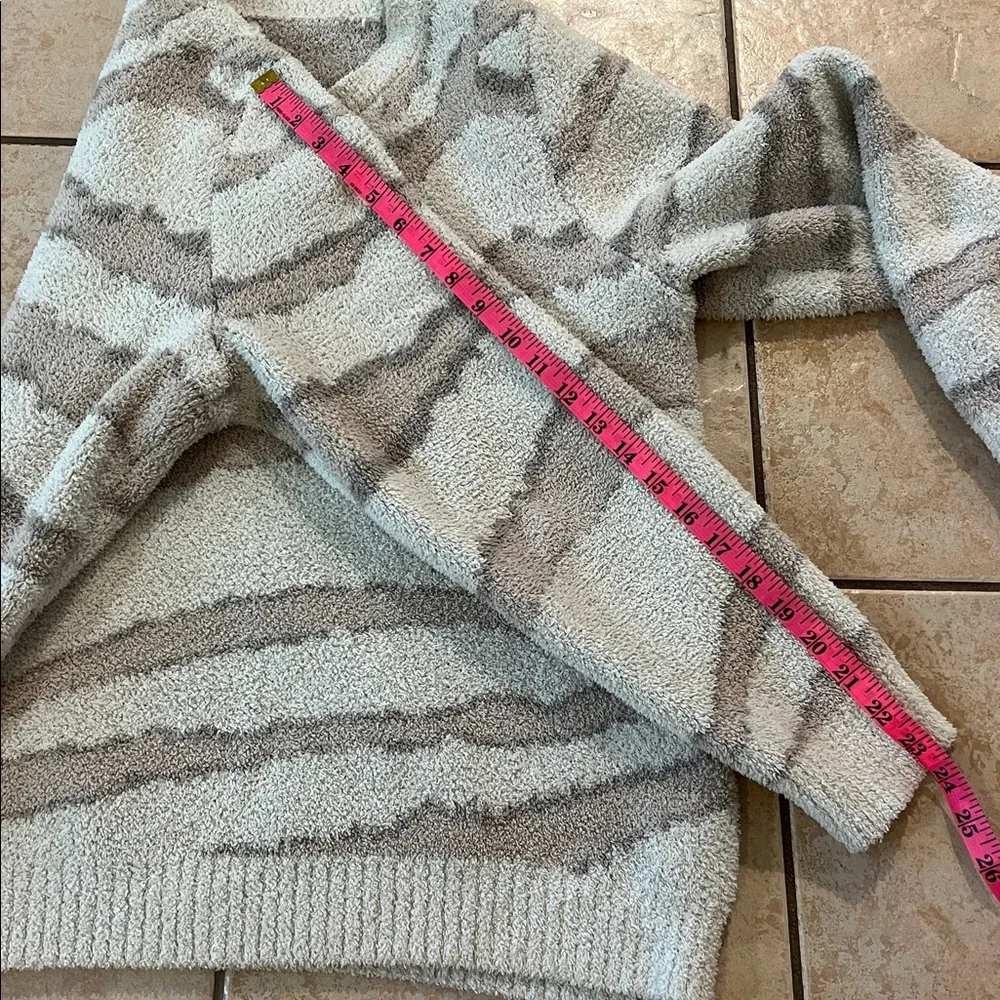 Barefoot Dreams‎ Cozy “Tiger” Striped Sweater Cream & Tan, Sz XL